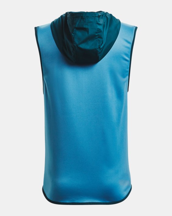 Men's Armour Fleece® Storm Hooded Vest, Blue, pdpMainDesktop image number 6